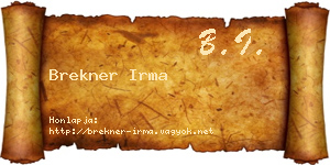 Brekner Irma névjegykártya